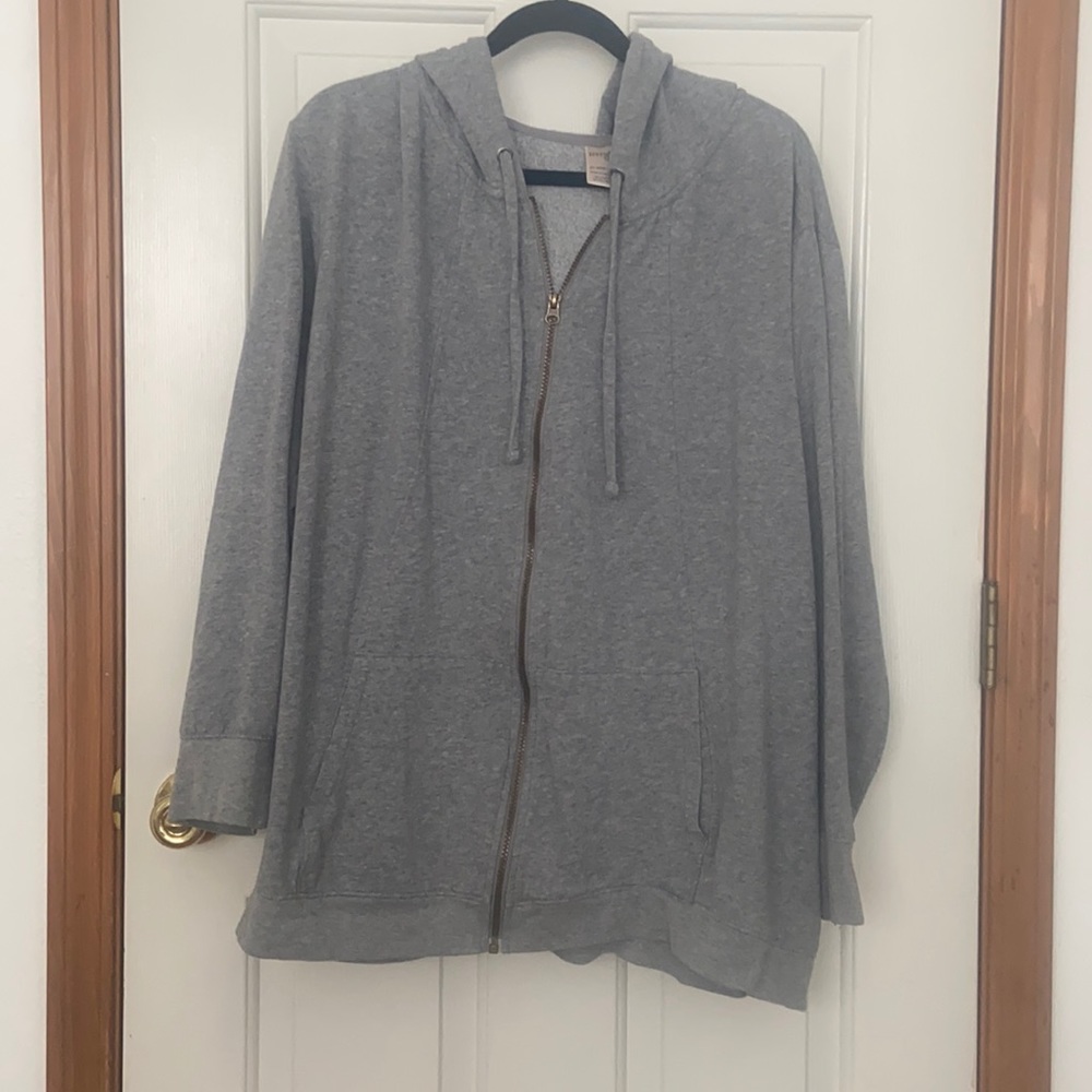 over sized grey zip up